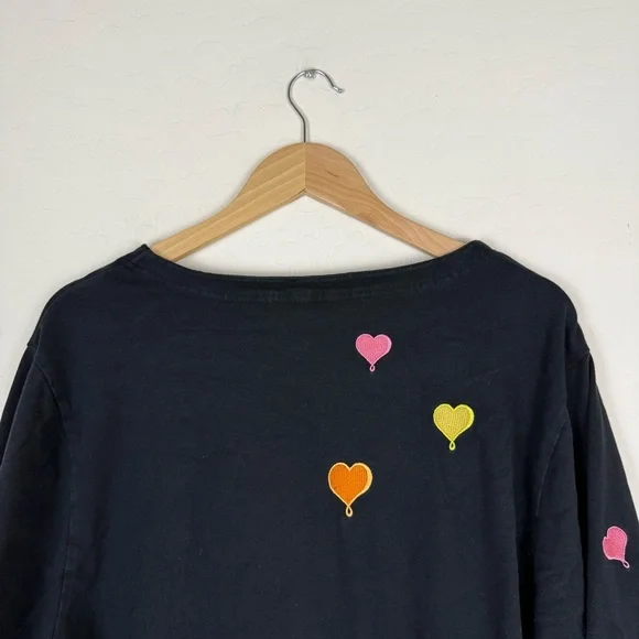 Michael Simon Vintage Light Balloon Heart Embroidered Cardigan Y2K Rare - Picture 9 of 11
